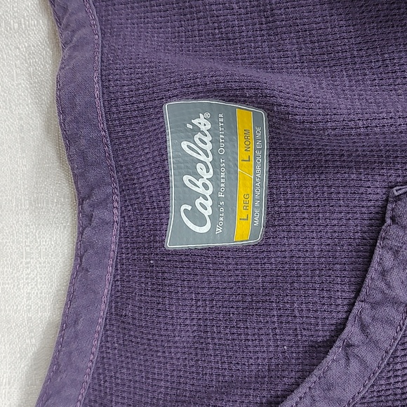 Cabela's Shirts Purple Waffle Long Sleeve 1/4 Button Up Outdoor Women Size Large - Picture 3 of 9